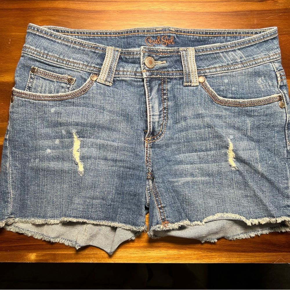 Cruel Girl Carmen denim jean short 🖤 EUC 🖤 button flap pockets 🖤 size 7